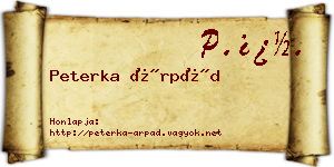Peterka Árpád névjegykártya